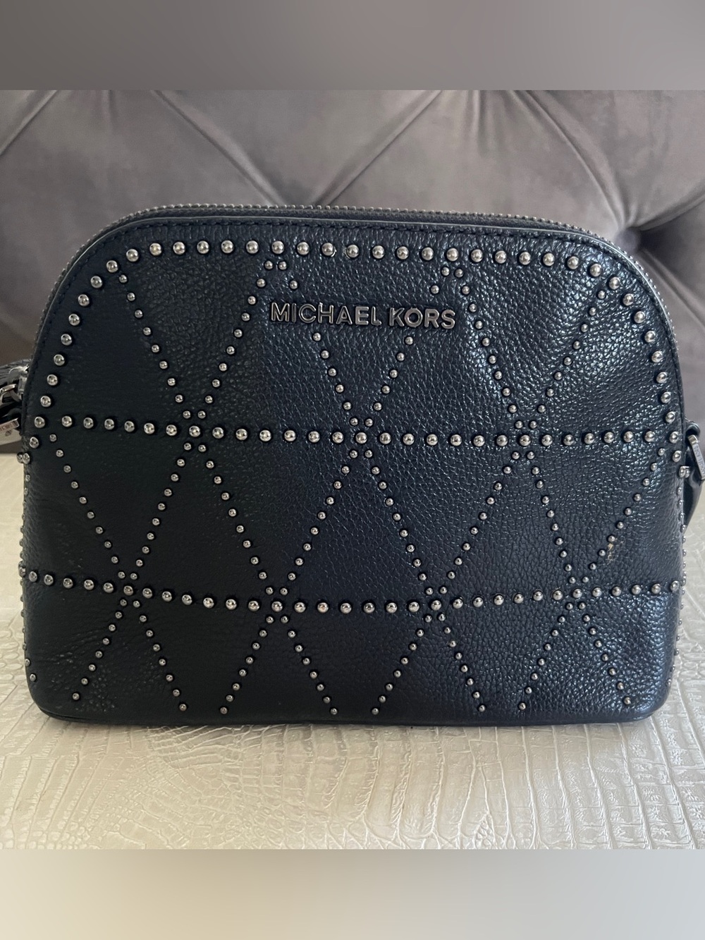 Michael Kors Black Studded Leather crossbody bag